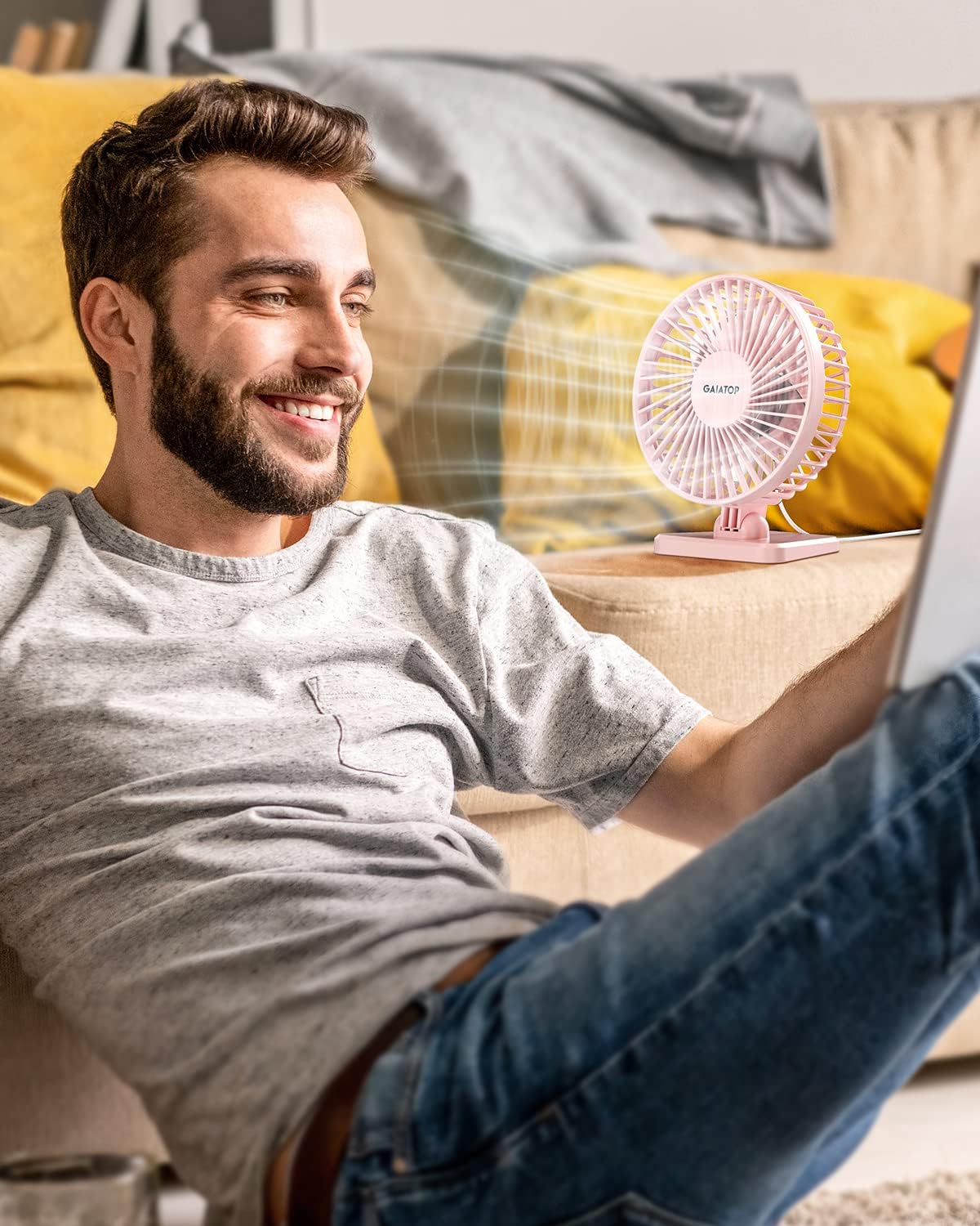 Gaiatop USB Desk Fan, Small But Powerful, Personal Portable Quiet 3 Sp