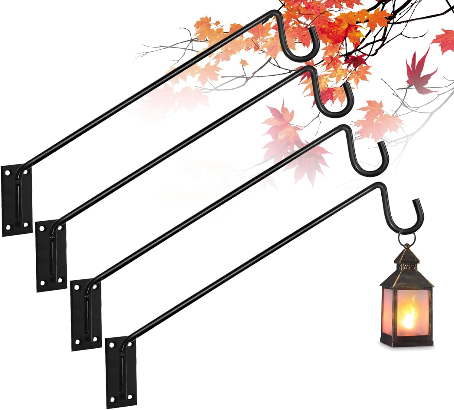 Heavy Duty Deck Bird Feeder Hanger Hook Wall Mounted 13.3 Inch 4 Pack 