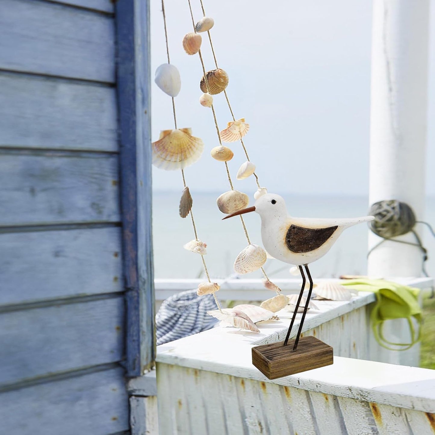 Aecipl Wood Bird Statue Standing Seagull Nautical Decor Coastal Birds 