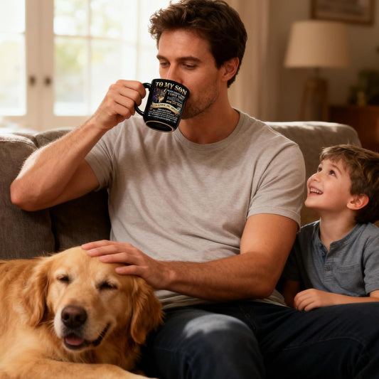 Ceramic Son Mug - 330ml Classic Coffee Cup, Family Beverage Tool with 