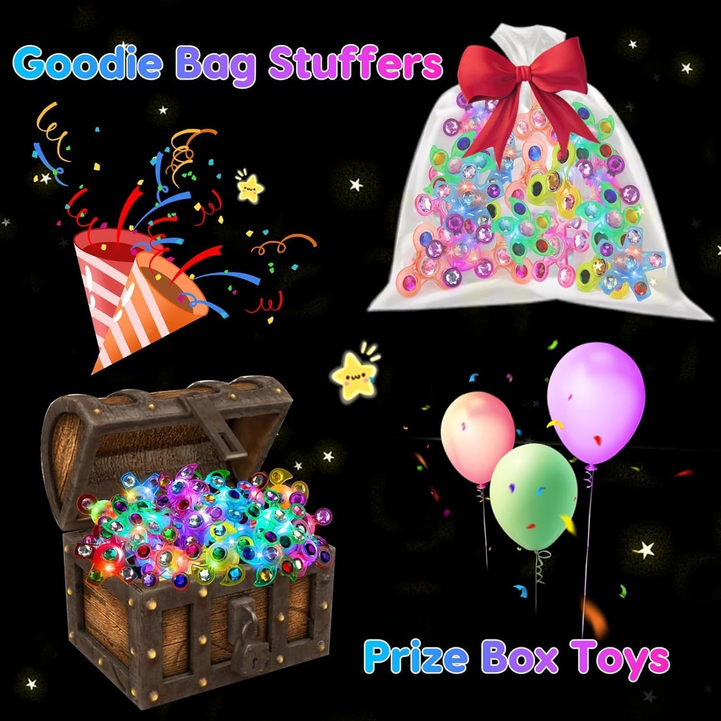 24PCS Light Up Fidget Spinner Bracelets Glow Party Favors Bulk for Kids 4-8 8-12 Easter Egg Fillers Goodie Treat Bag Stuffers Classroom Treasure Box Toys Carnival Prizes Pinata Birthday Return Gifts