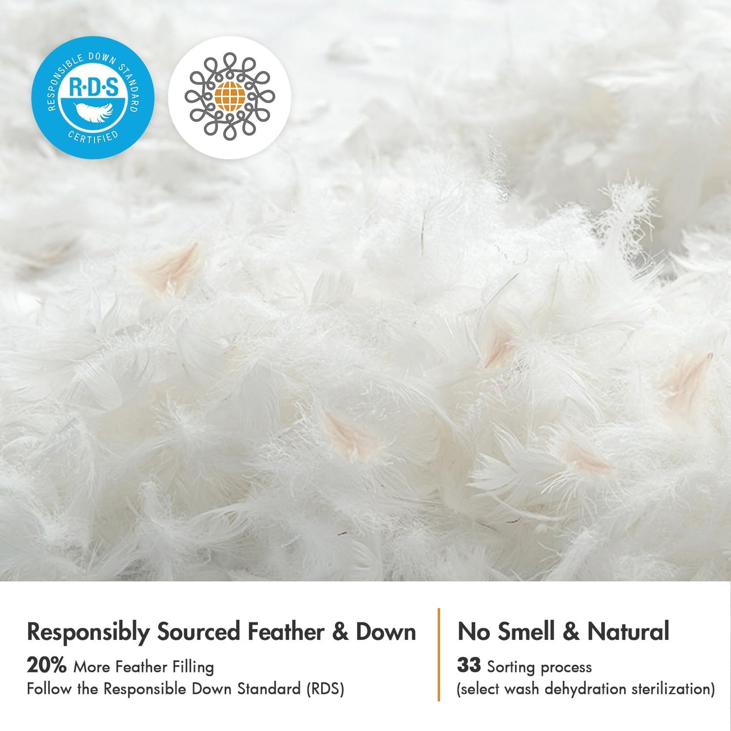MIULEE 26x26 Euro Pillow Inserts,Set of 2 Down Feather Throw Pillows f