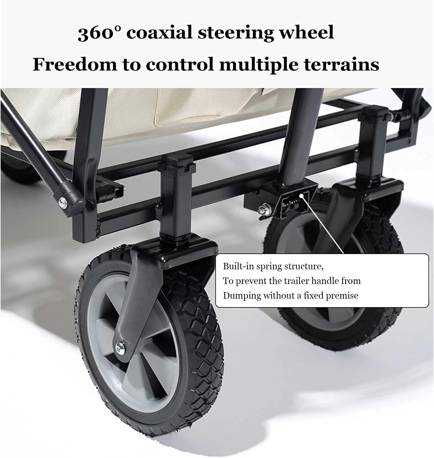 Garden Cart Heavy-Duty Steel Multi-Function Wagon Stroller Portable with Adjustable Push-Pull Handle Foldable Wagon Cart Shopping Carts with Steering Tire