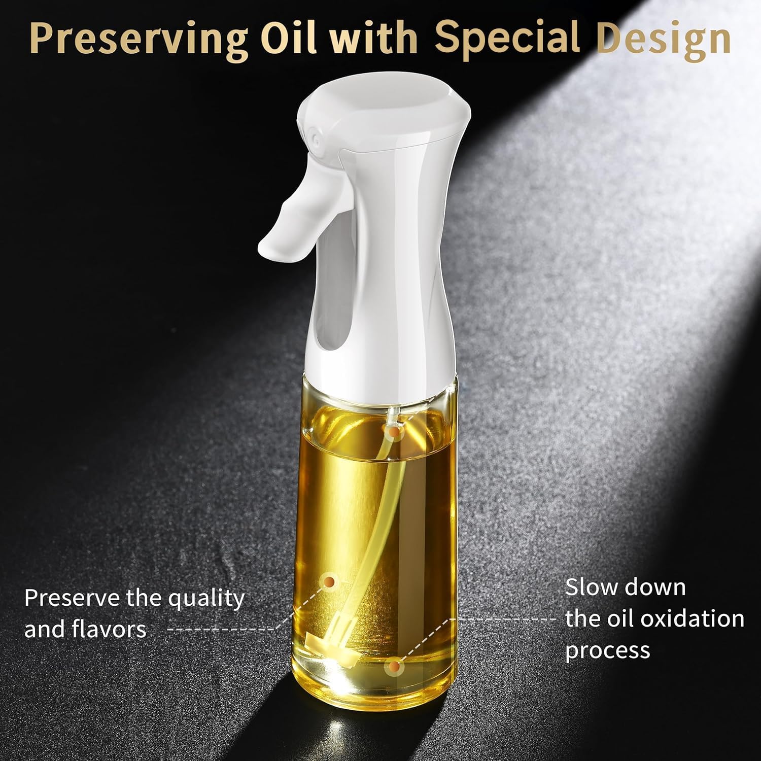 Oil Sprayer for Cooking- 200ml Glass Olive Oil Sprayer Mister, Olive O