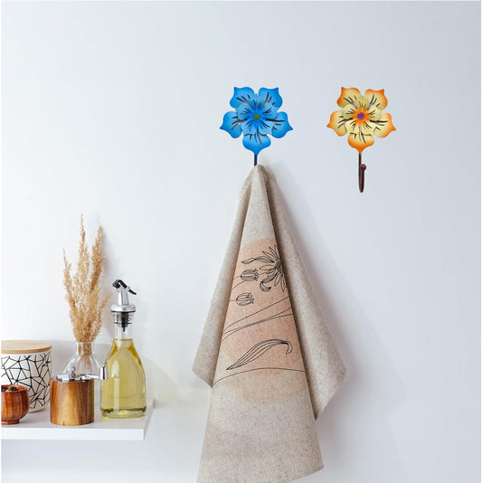 Decorative Wall Mounted Flower Hooks,Flower Shaped Decorative Wall Hoo