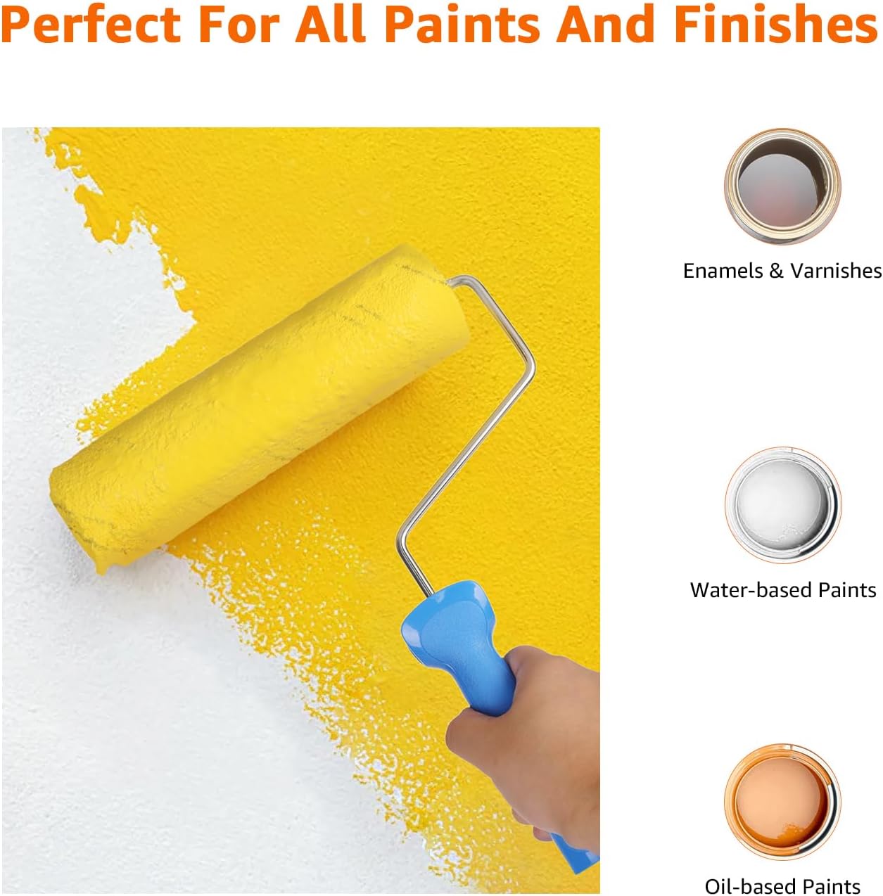 Amazon Basics Microfiber Paint Roller Covers for Painting Walls, Ceili