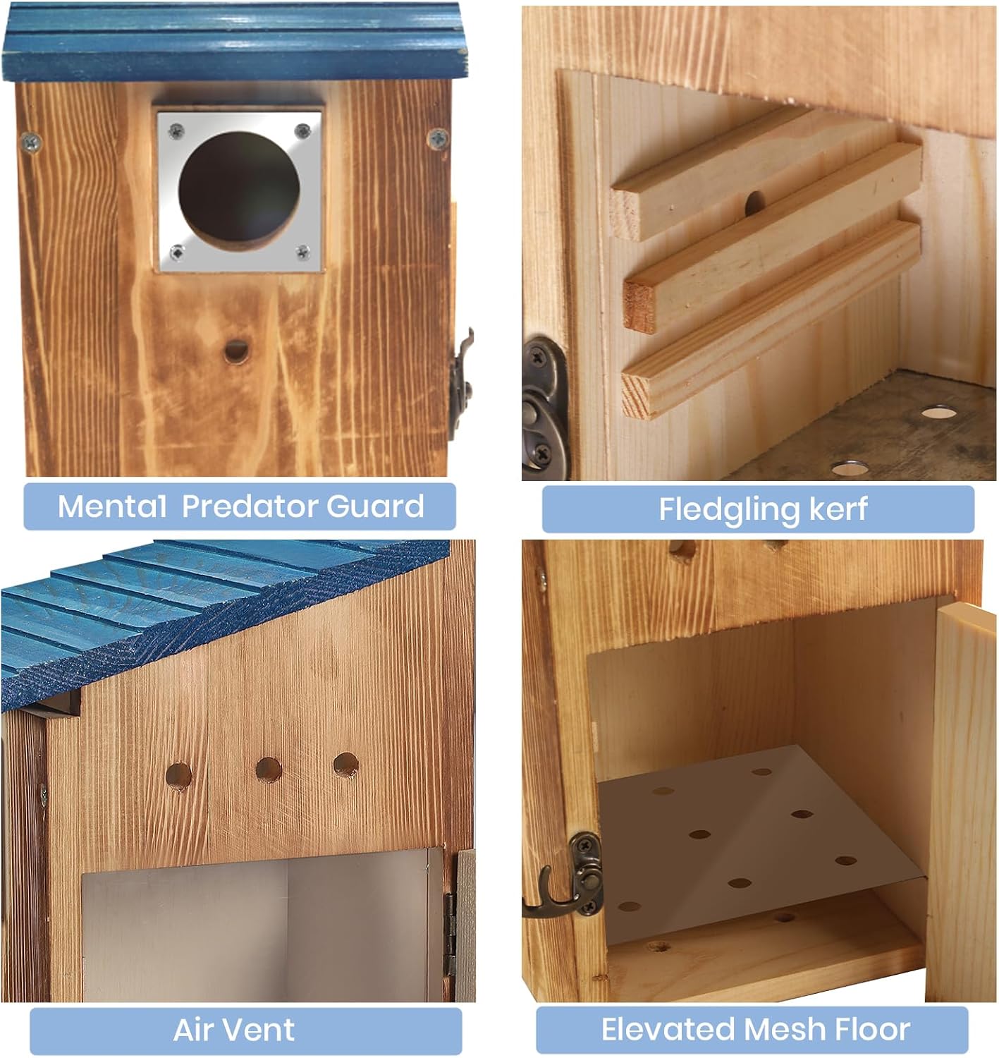 Blue Bird Houses for Outside with Gift Box - Durable Birdhouses for Ou