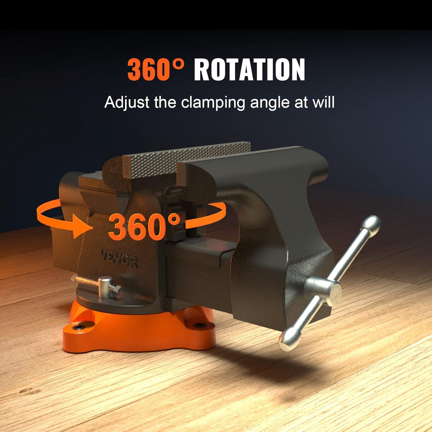 VEVOR Bench Vise, 6-inch Jaw Width 5.9-inch Jaw Opening, 360-Degree Sw