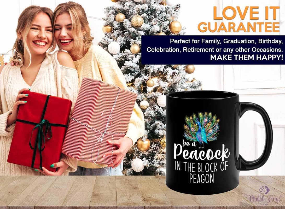 Bird Lover Coffee Mug 11oz Black - Peacock block pgeons - Hummingbird 