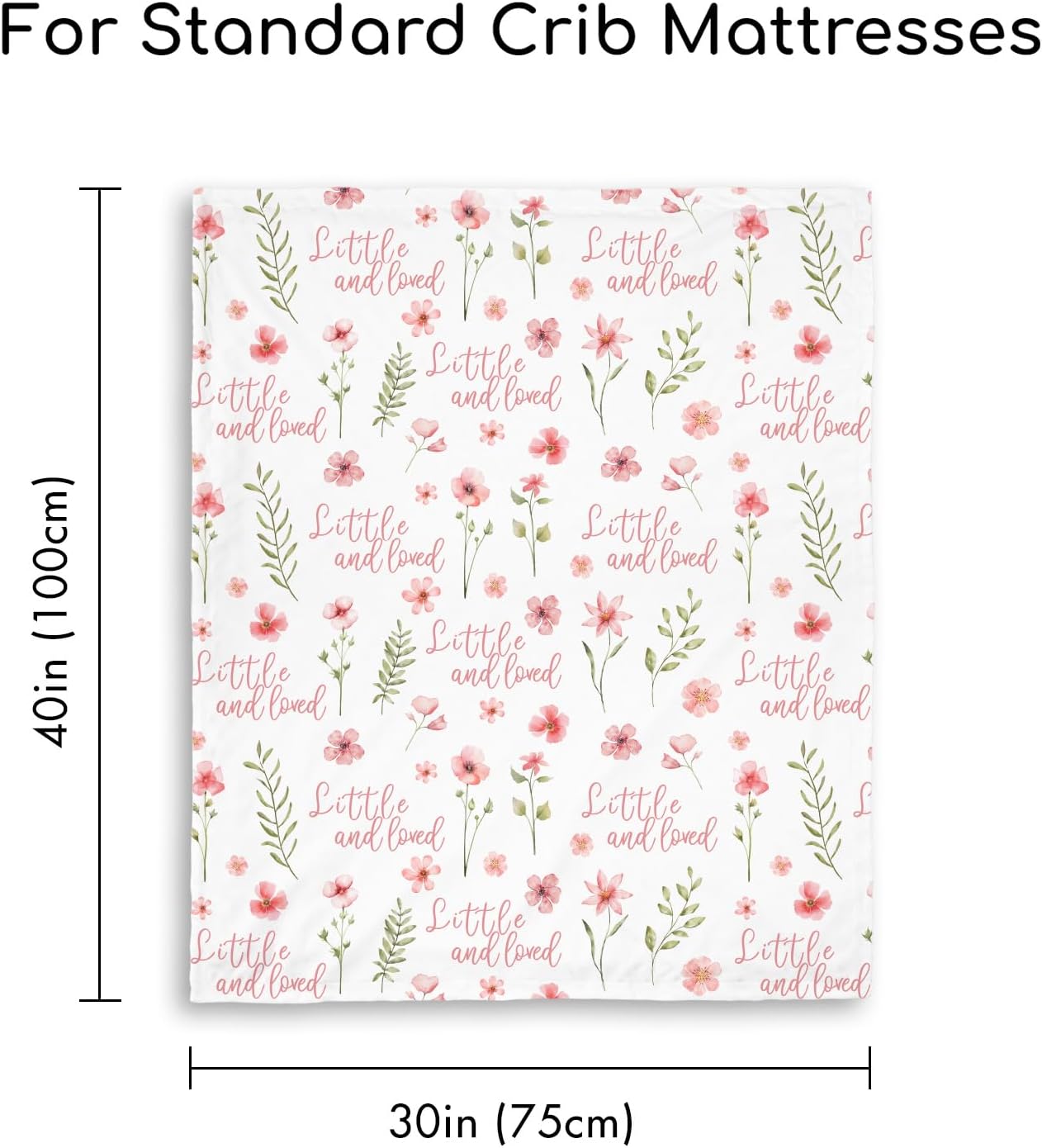 Floral Baby Blankets for Girls - Super Soft Nursery Minky Blanket, Newborn Baby Blanket with Double Layer Dotted Backing, Pink Lightweight Bed Throw Blanket, 30 x 40 Inch