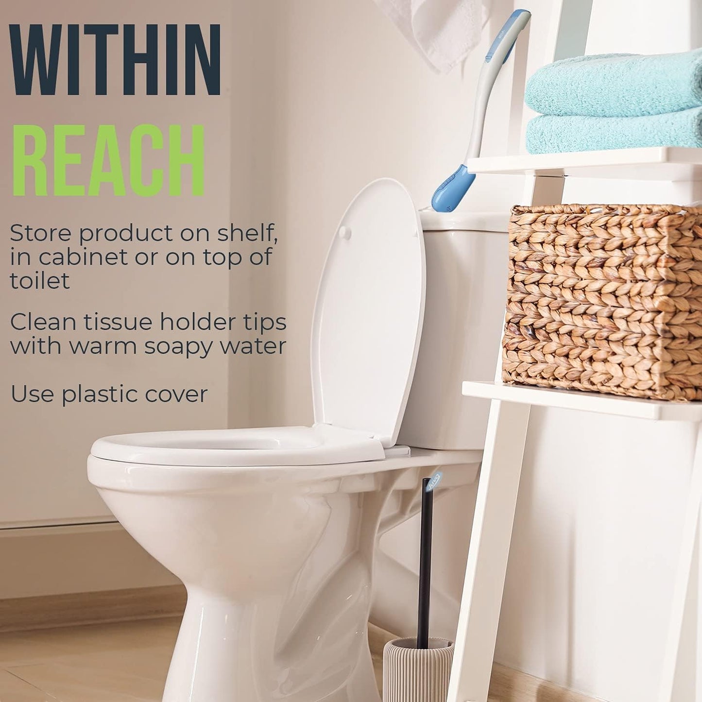 Juvo Toilet Aid - Personal Bottom Wiping Tool, Bathroom Mobility Aid f