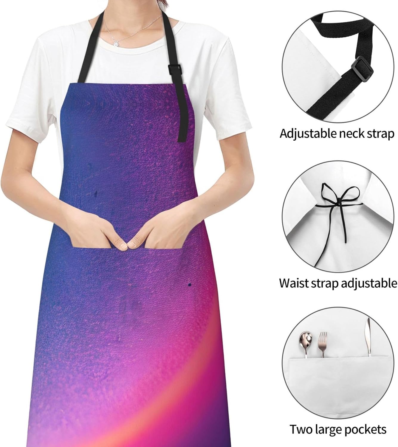 Abstract Geometric print Waterproof chef's apron with pocket apron for