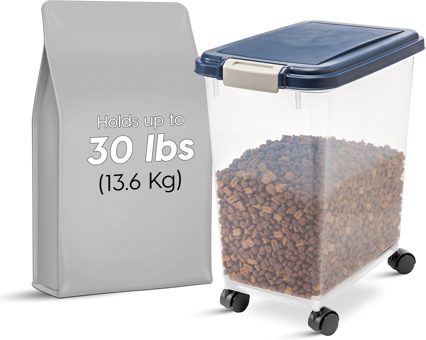 IRIS USA Airtight Dog Food Storage Container, Up to 30 lbs, Attachable