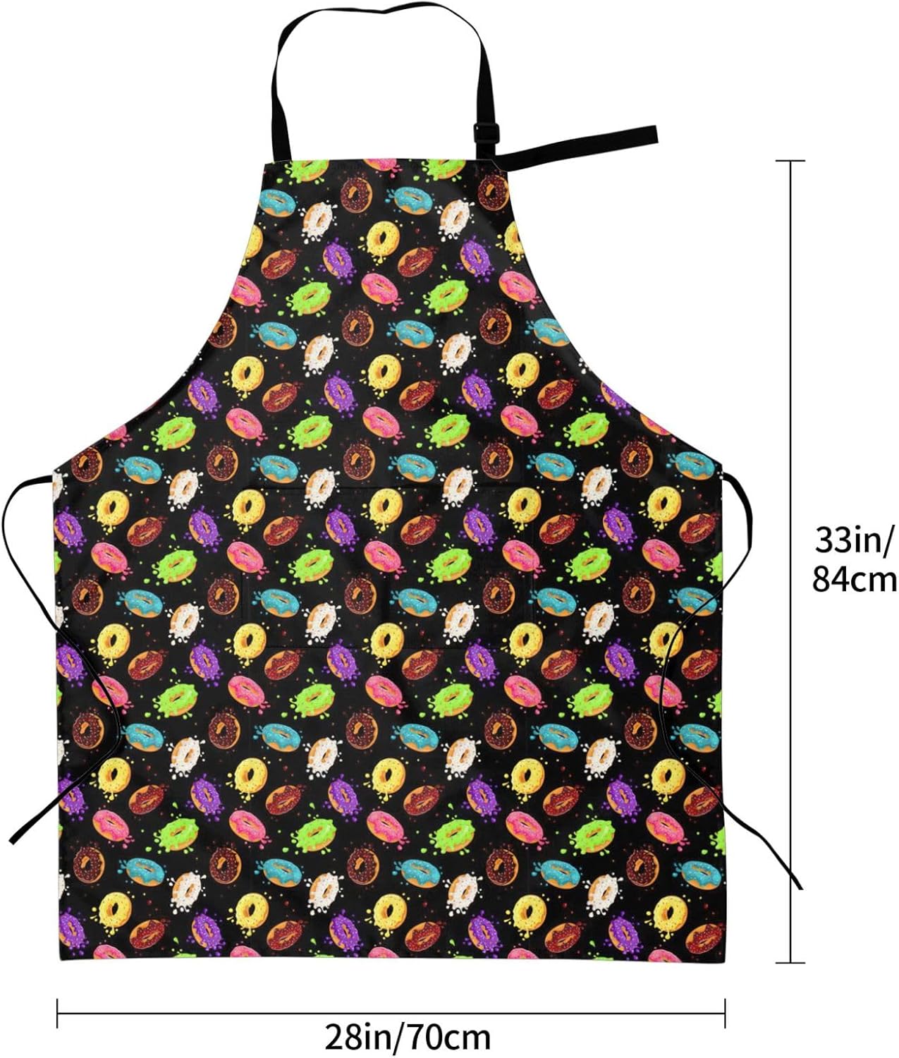 Donut print Waterproof apron with pocket adjustable cooking apron for 