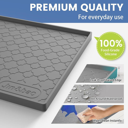 Jin&Bao Waterproof Under Sink Mat 34" x 22", Thick Silicone Mat Cabine