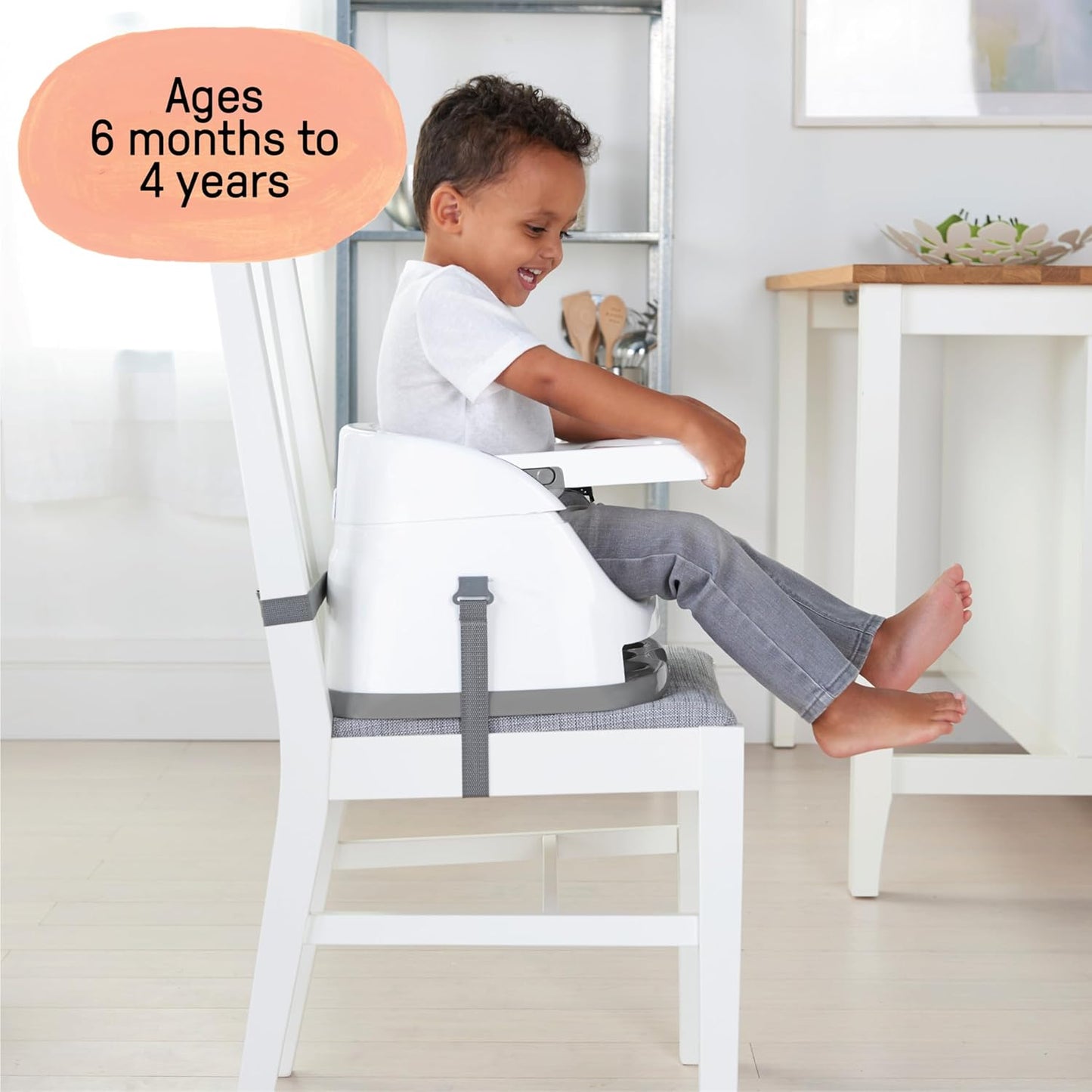 Ingenuity Baby Base 2-in-1 Booster Feeding and Floor Seat with Self-St