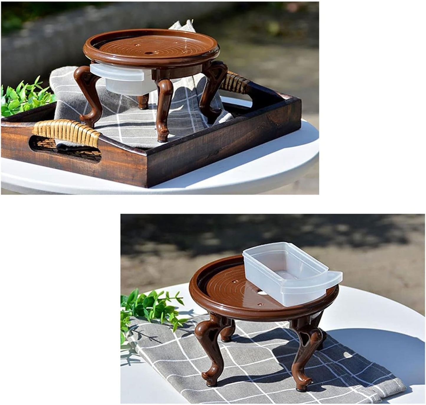 Wooden Vase Base Wooden Vase Base Plant Stand Plastic Flower Pot Base Plant Stand For Indoor Outdoor Display Stands For Home Decor 3.5 Inches High Wooden Vase Stand ( Size : Small )