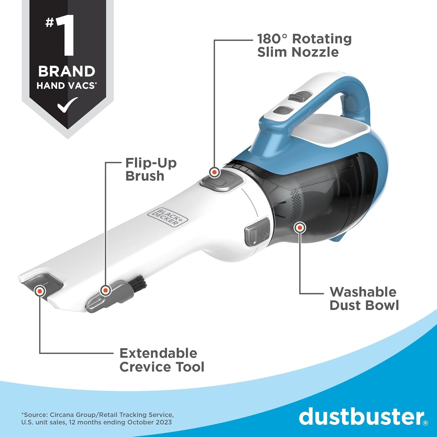 BLACK+DECKER dustbuster AdvancedClean Handheld Vacuum Cordless, Compac