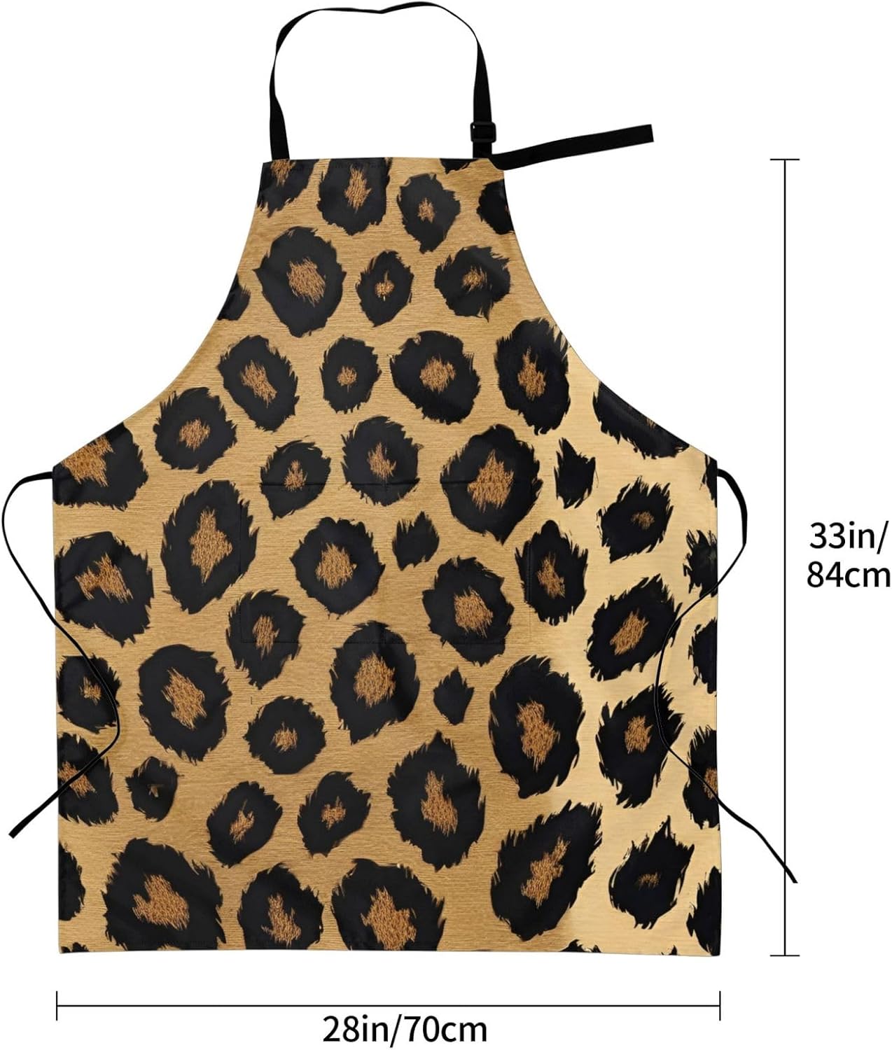 YANYU Leopard Print Print 28x33 In Kitchen Apron Stylish Chef Apron wi