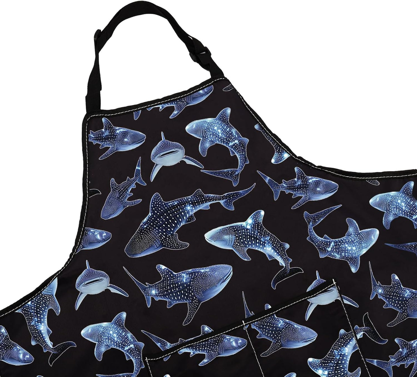 WCGXKO Whale Shark Inspired Kitchen Apron Sea Animal Motivational Gift for Whale Shark Lover