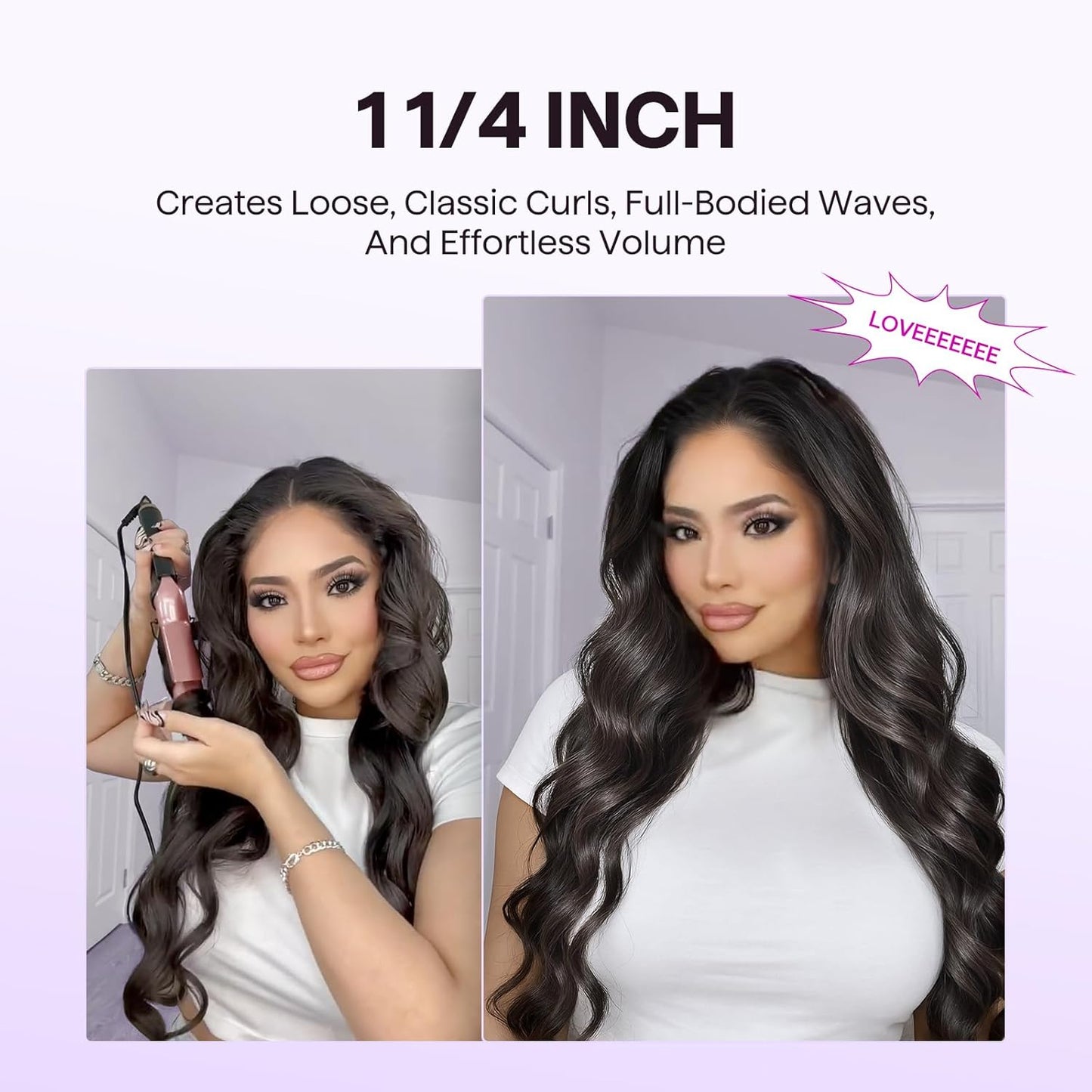 Wavytalk 3 in 1 Curling Wand Set, Multi Curl, Curling Iron Set with He