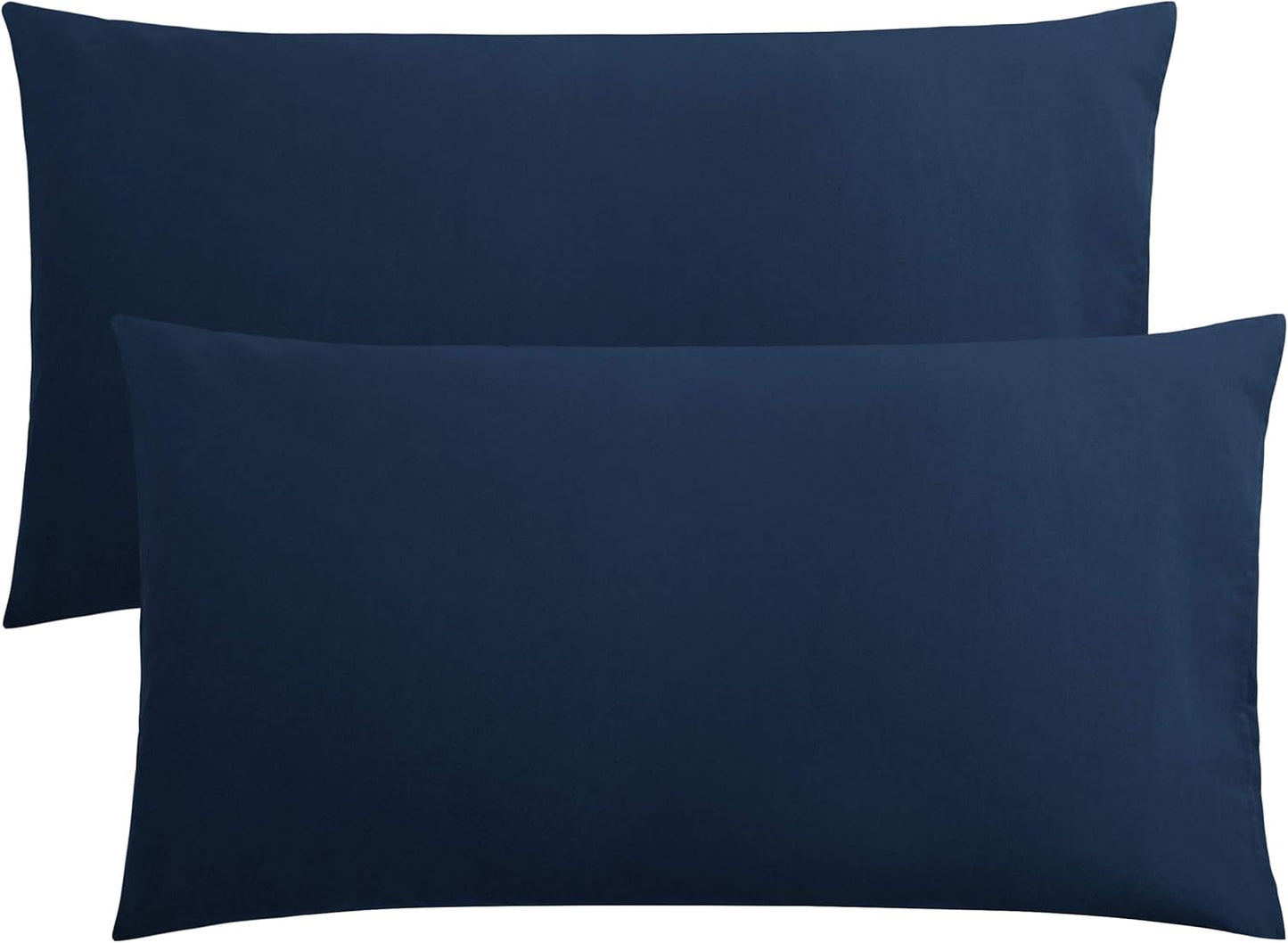 FLXXIE King Pillow Cases Set of 2, Soft Microfiber Pillow Covers with Envelope Closure, Wrinkle, Fade and Stain Resistant Pillowcases, 20x36, Navy