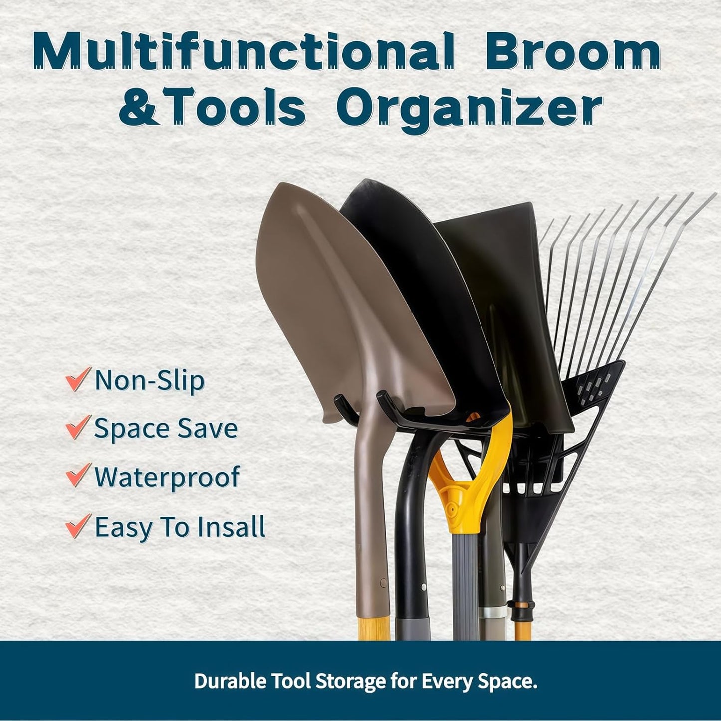 2 Pack Wall Mount Hook Tool Organizer,Garage Tool Organizer Wall Mount
