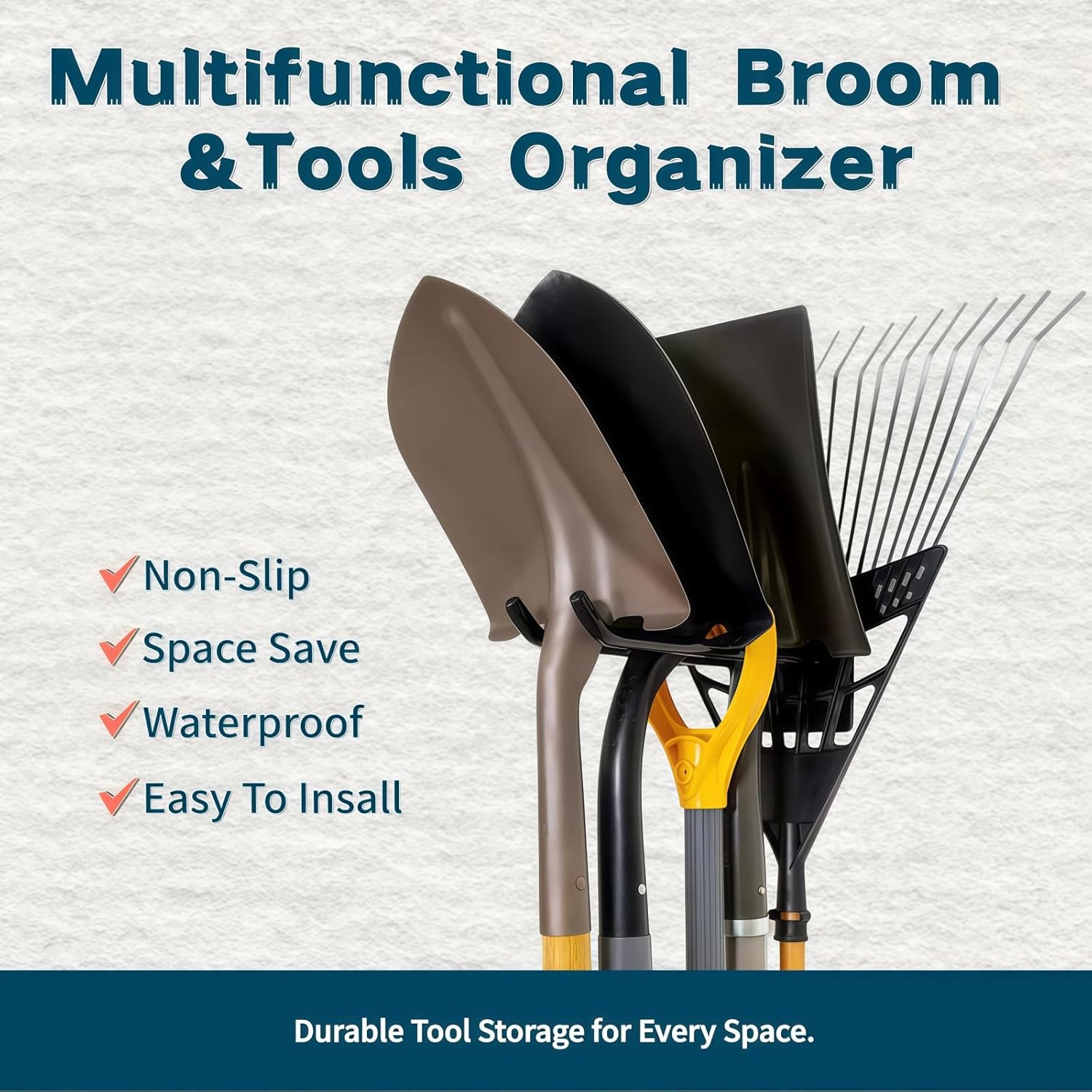 2 Pack Wall Mount Hook Tool Organizer,Garage Tool Organizer Wall Mount