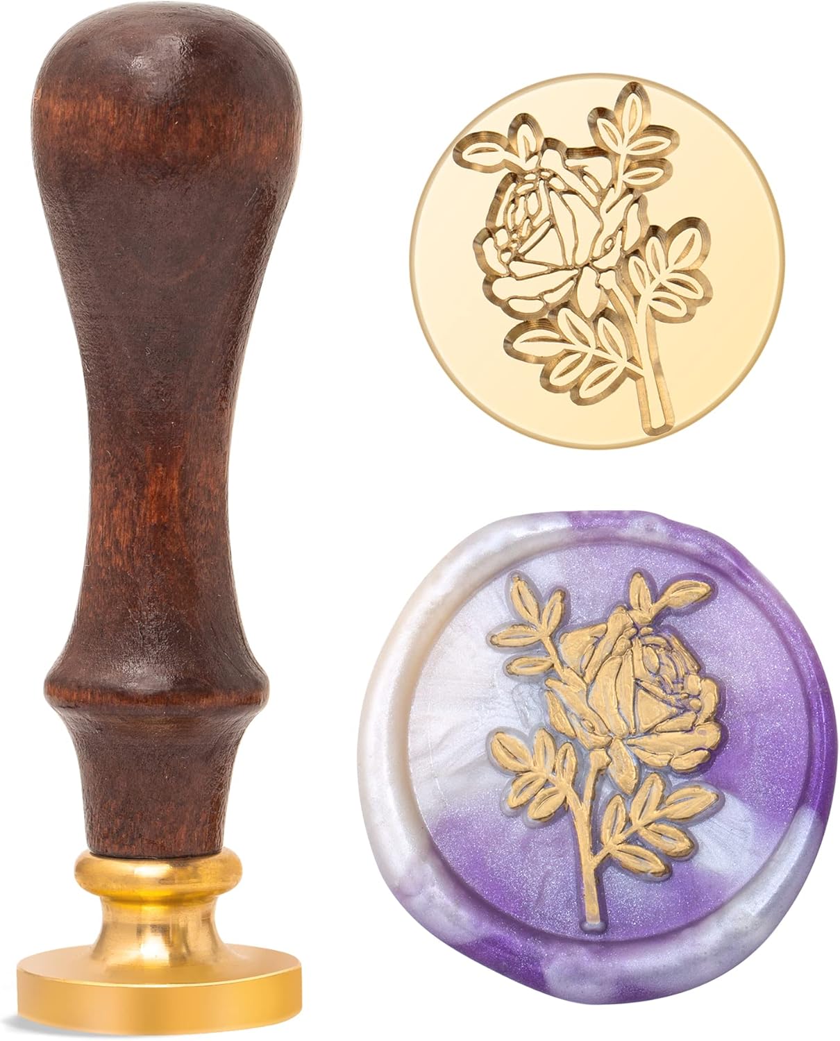 Romantic Rose Wax Seal Stamp, Elegant Garden Botanical Plant Sealing S