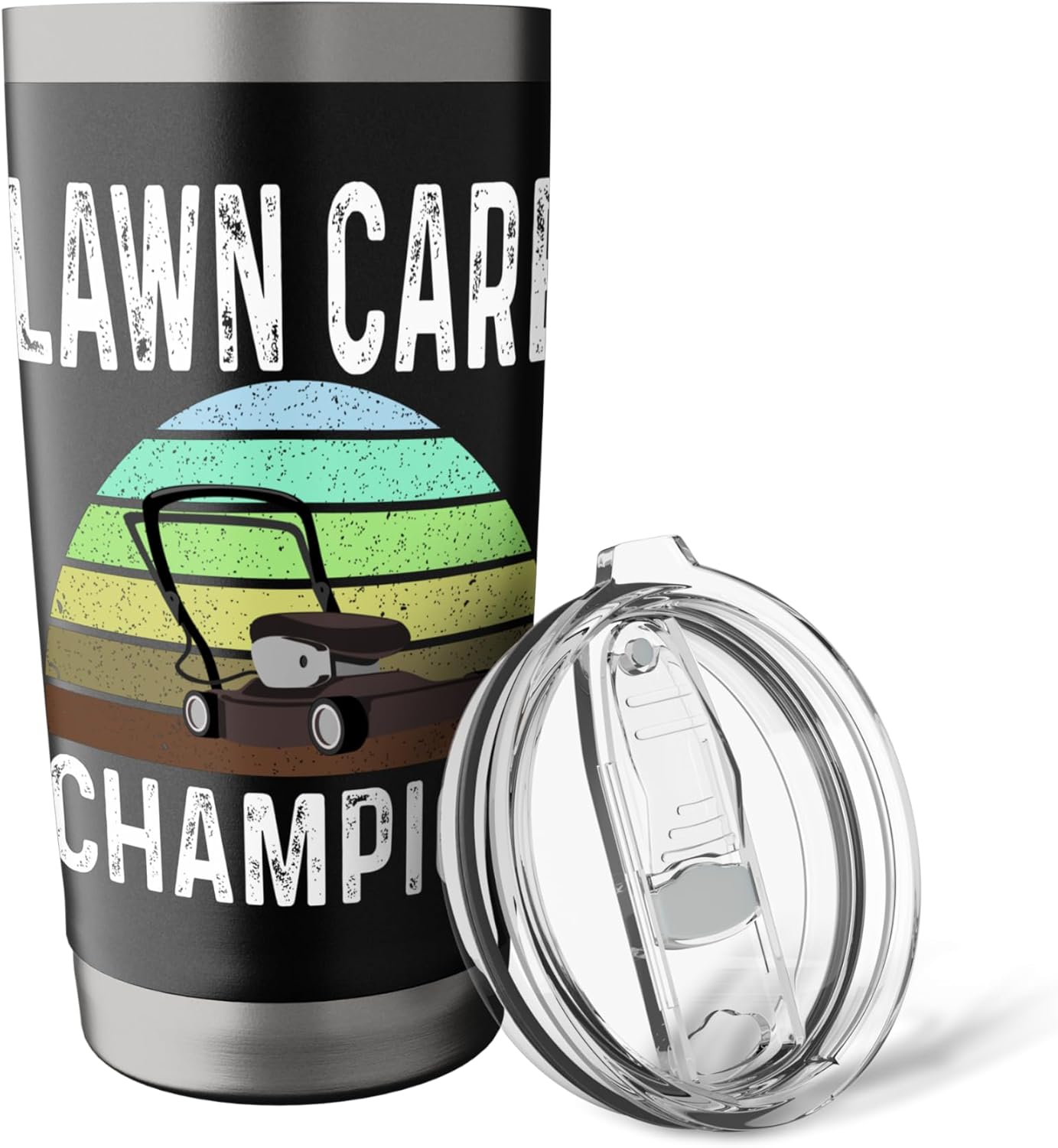 Funny Lawn Care Champion Grass Mowing Lawn Mower Dad Father Stainless Steel Insulated Tumbler