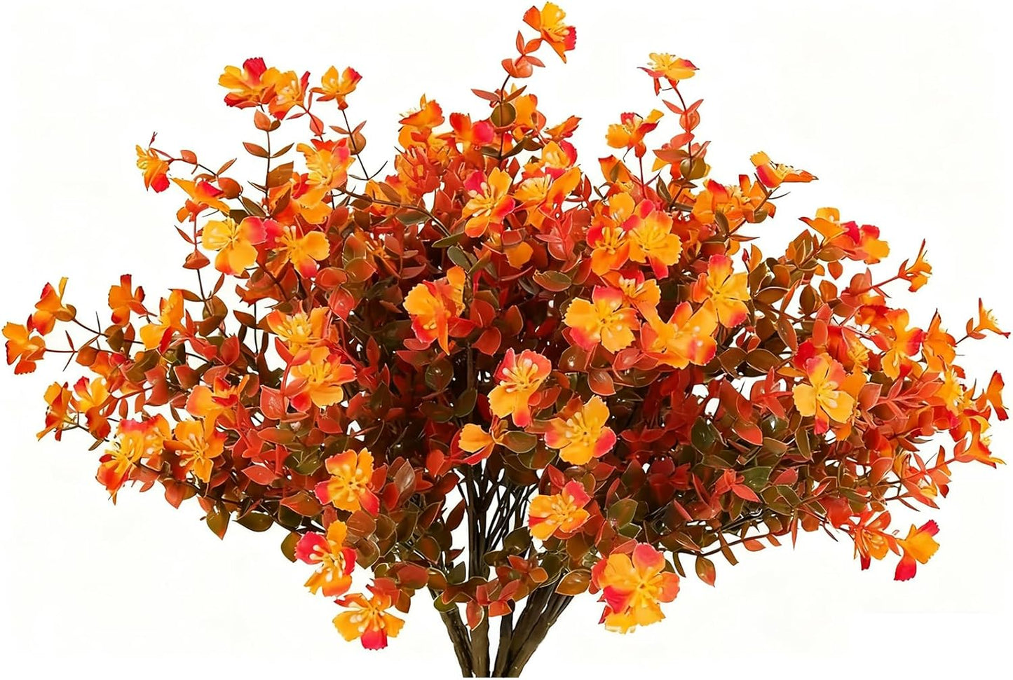 Guo's hyekbe 12 Bundles Faux Plum Blossoms - UV Resistant Artificial Flowers, Outdoor Safe Plastic Plants for Porch, Patio, Yard, Garden & Window Box Pot Planters Home Decoration