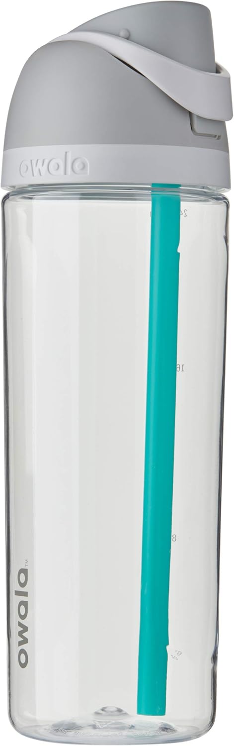 Owala FreeSip Clear Tritan Plastic Water Bottle with Straw, BPA-Free S