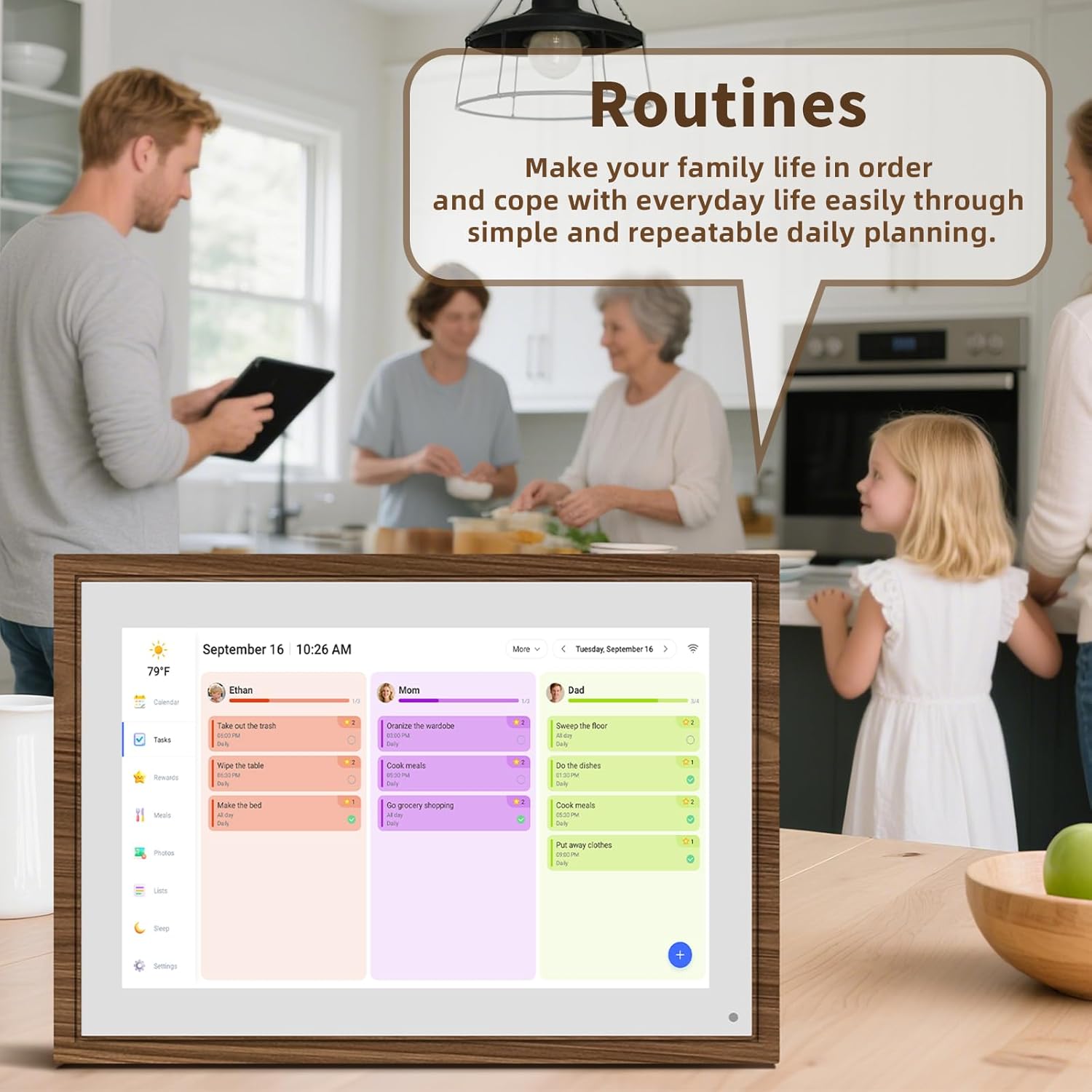 10.1 Inch Digital Calendar Chore Chart with Touchscreen - Full HD Inte