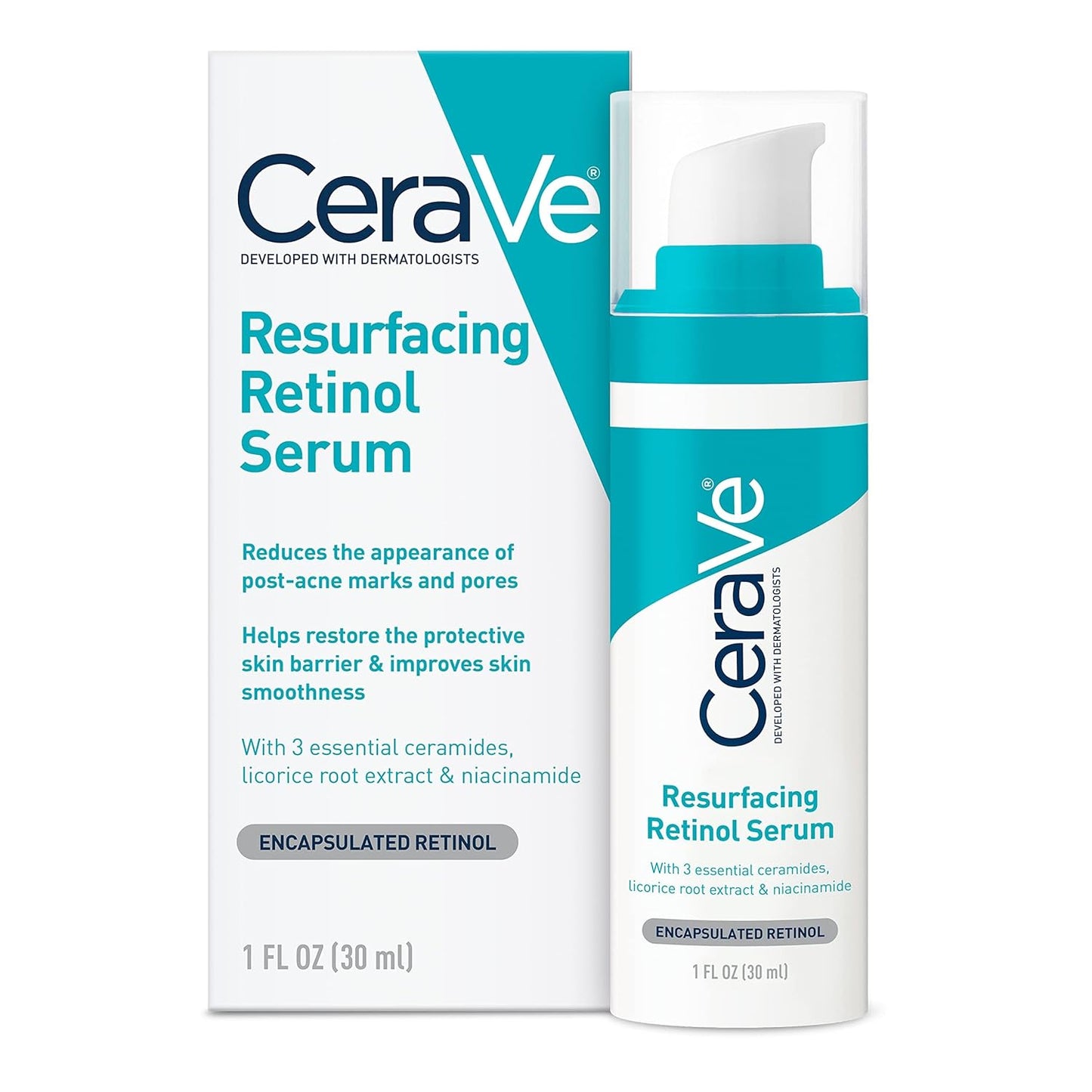 CeraVe Resurfacing Retinol Serum For Post Acne Marks, Formulated With 