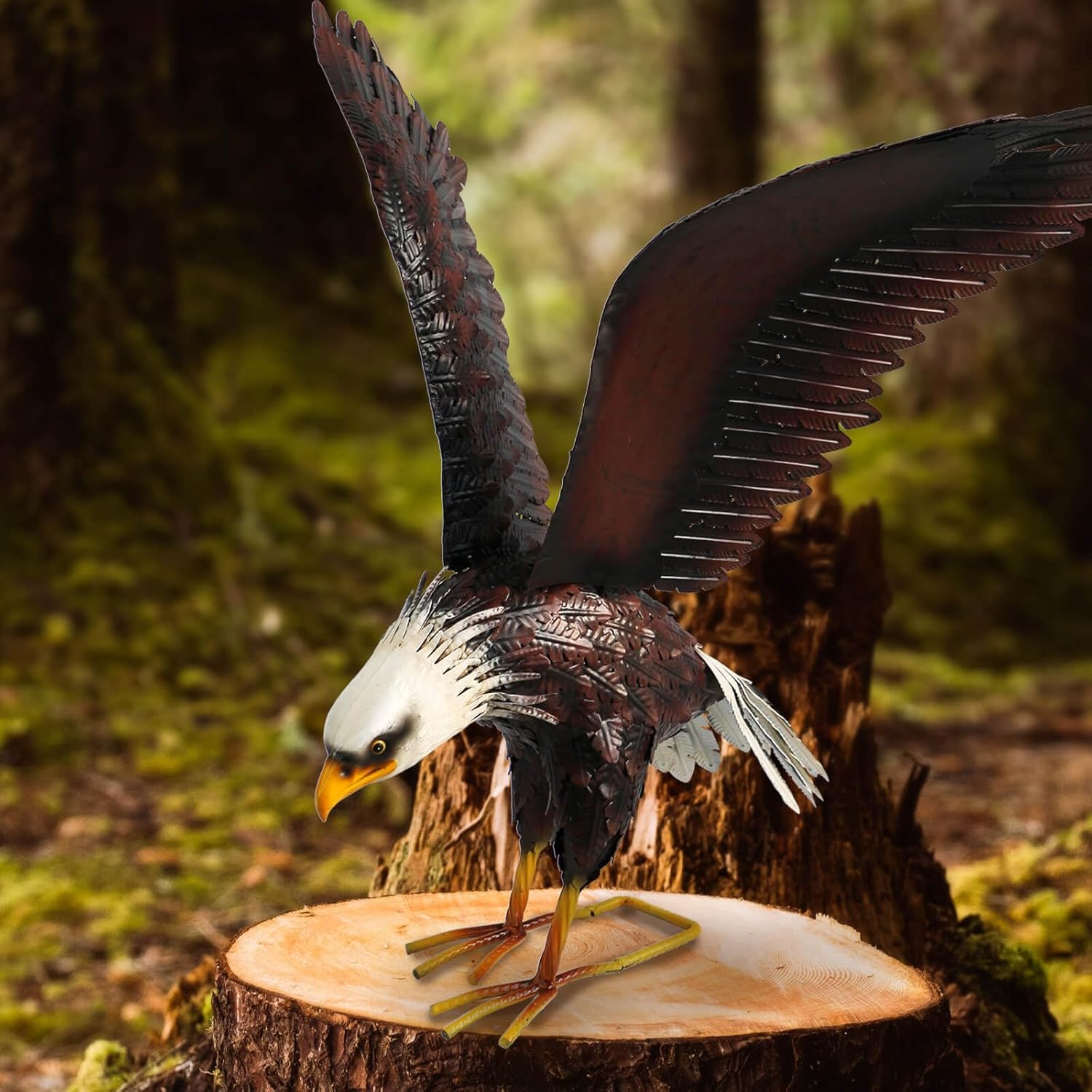 Kircust Garden Sculpture & Statue, Bald Eagle Large Outdoor Statues Me
