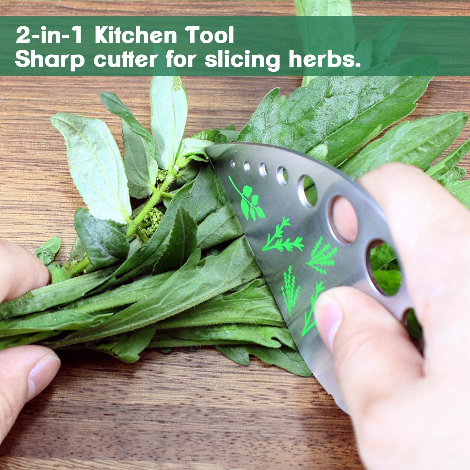 Herb Stripper 9-Hole Stainless Steel Peeler & 5-Hole Herb Stripper Bow