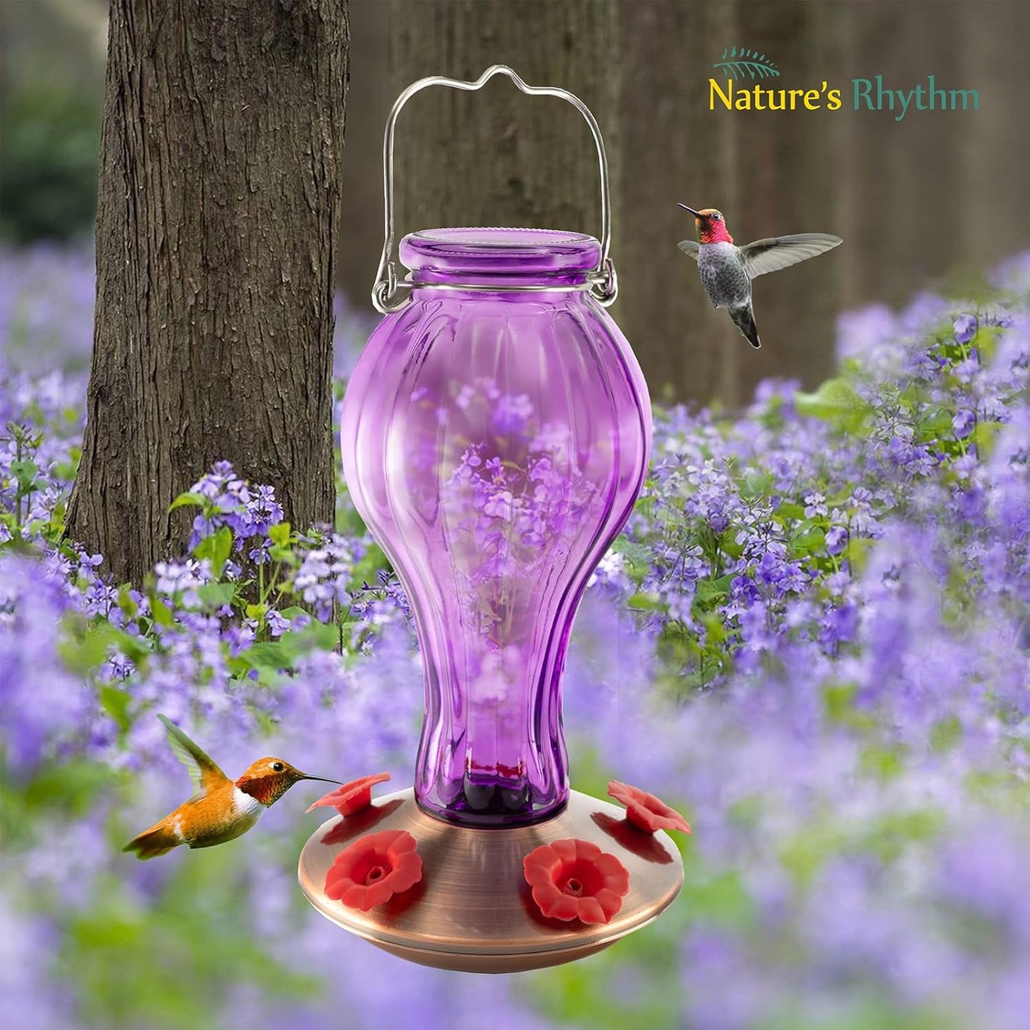 Nature's Rhythm Outdoor Mesh Feeder Metal Mesh Bird Feeder Purple Ball