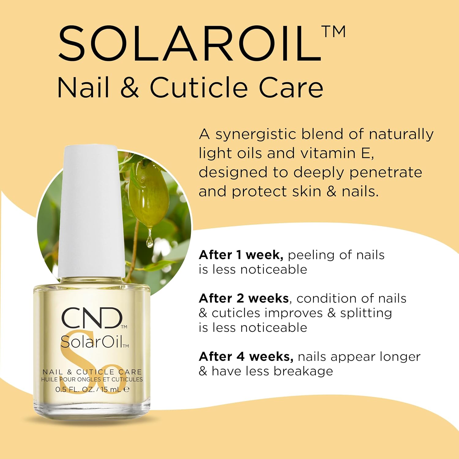 CND SolarOil Cuticle Oil, Natural Blend Of Jojoba, Vitamin E, Rice Bra