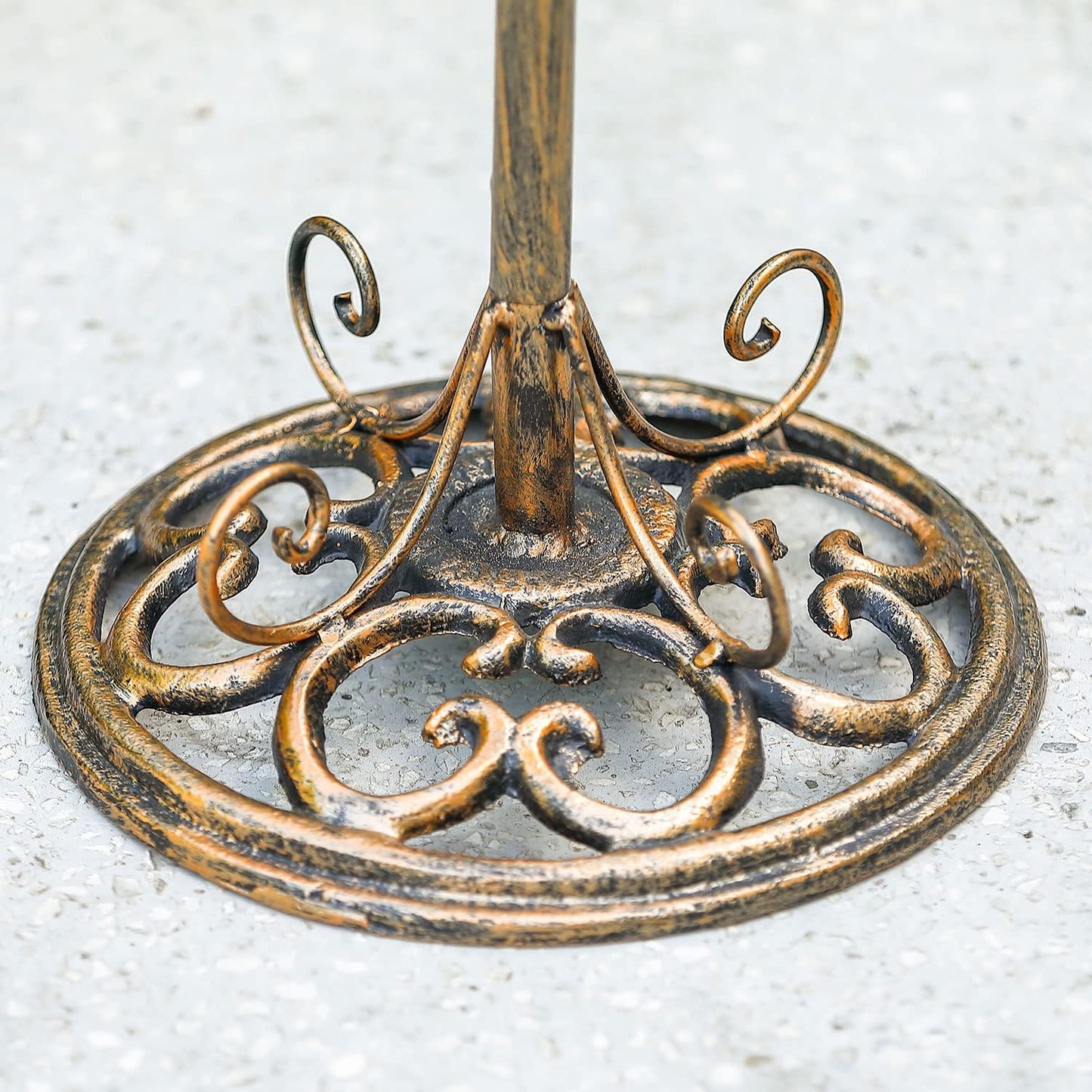 Diam 11.4" W*27.6" H Cast Iron Pedestal Bird Bath, Bird Baths for Outdoors, Seed Tray Garden Yard Decoration