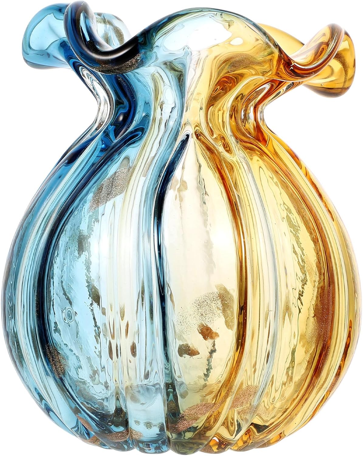 Glass Flower Vase for Home Décor Striped Glass Floral Vase with Independent Safety Packaging Medium Size Decorative Flower Arranging Container