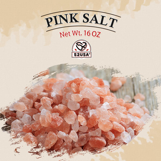52USA Himalayan Pink Salt Coarse, Coarse Grain 1 lb, Pink Himalayans Sea Salt, Sea Salts for Grinder Refill, Himalayan Salts, Pink Salt, No Artificial Colors, No Additives, No Gluten, Kosher Certified