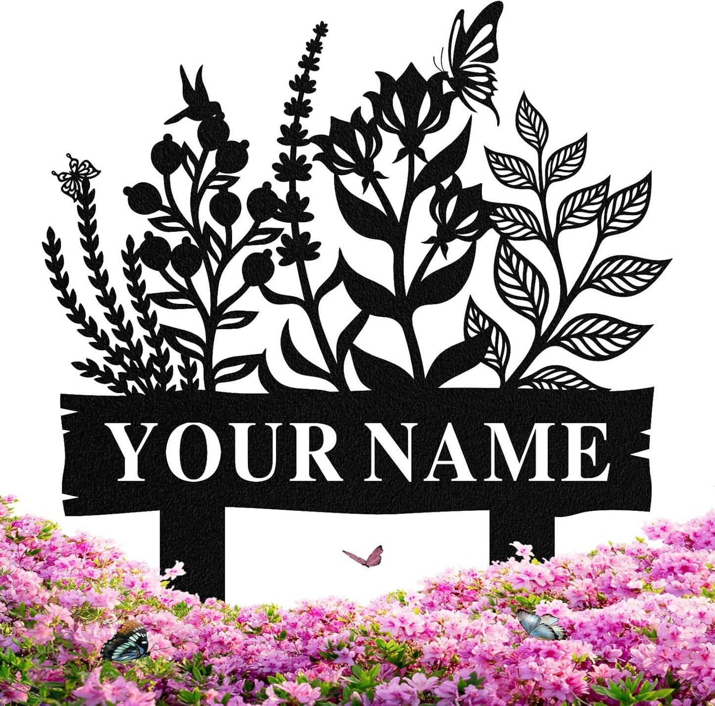 Personalized Garden Signs with Stake, Custom Metal Garden Sign for Out