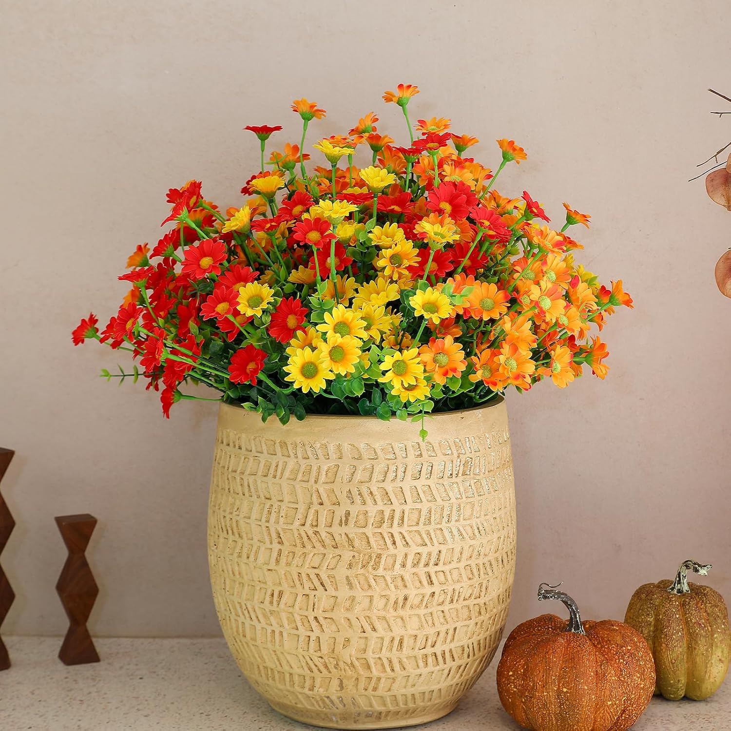 alyptus Faux Flowers Outdoor Artificial Flowers – 12 Bundles UV Resist