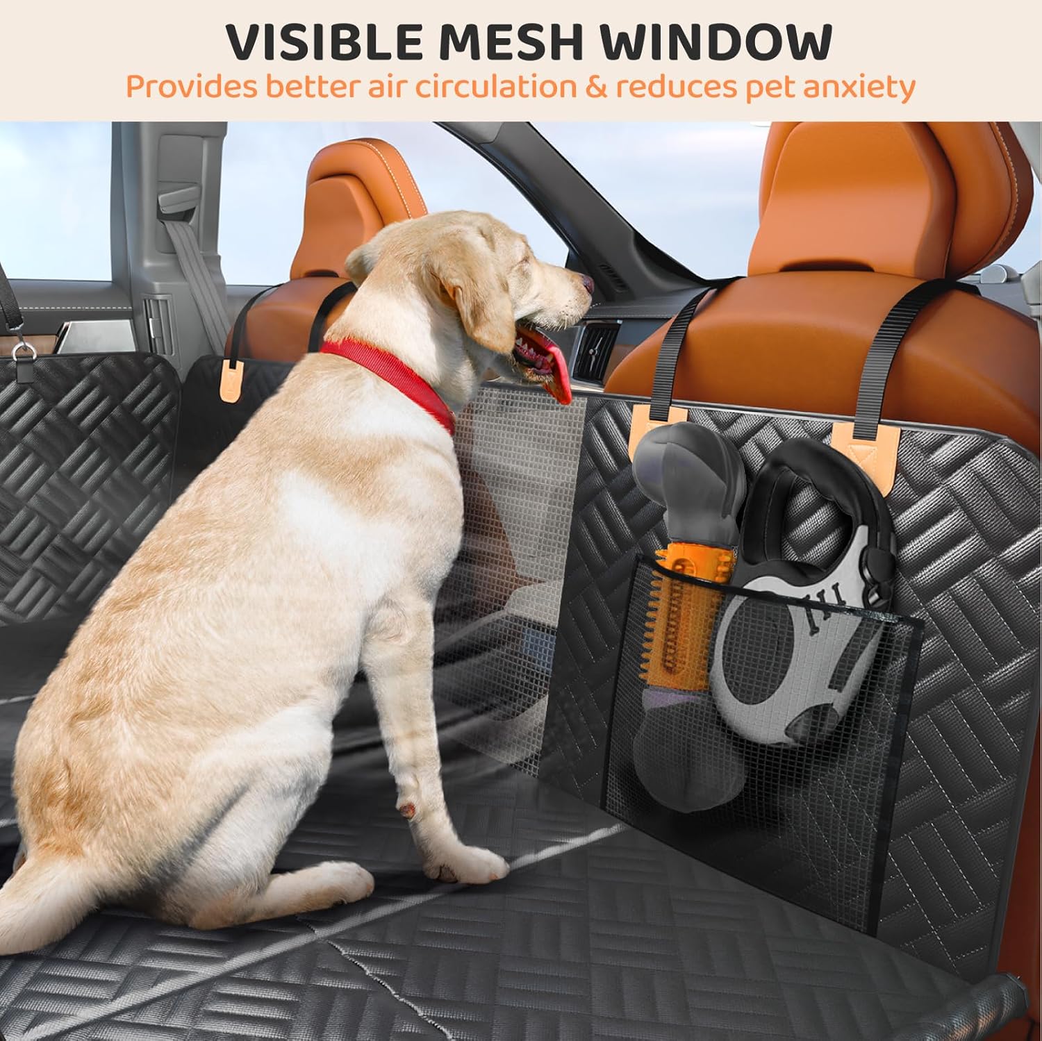 PROZAR Dog Car Seat Cover for Back Seat, Hard Bottom Back Seat Extende