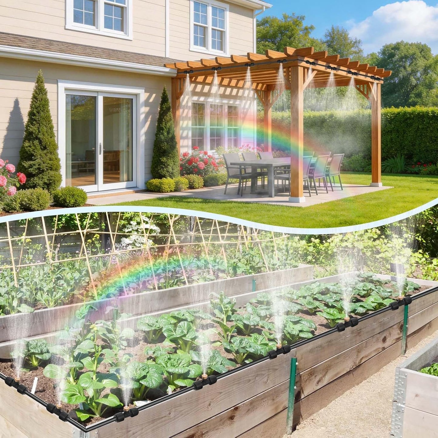 75FT Misters for Outside Patio – Outdoor Misting Cooling System with 2