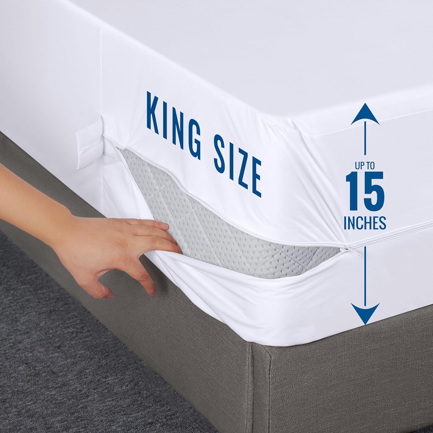Utopia Bedding Mattress Protector Zippered King Size, 100% Waterproof 