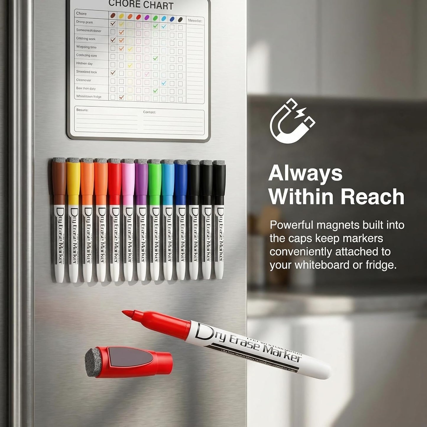 Volcanics Magnetic Dry Wipe Pens Dry Erase Markers With Eraser Cap Low