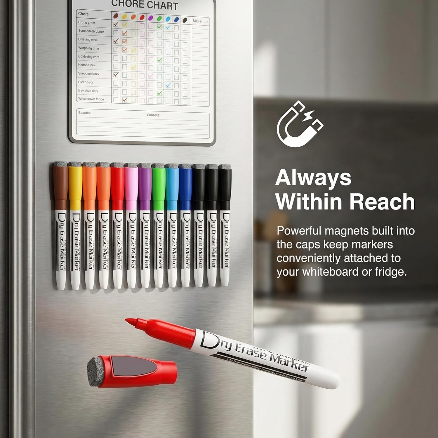 Volcanics Magnetic Dry Wipe Pens Dry Erase Markers With Eraser Cap Low