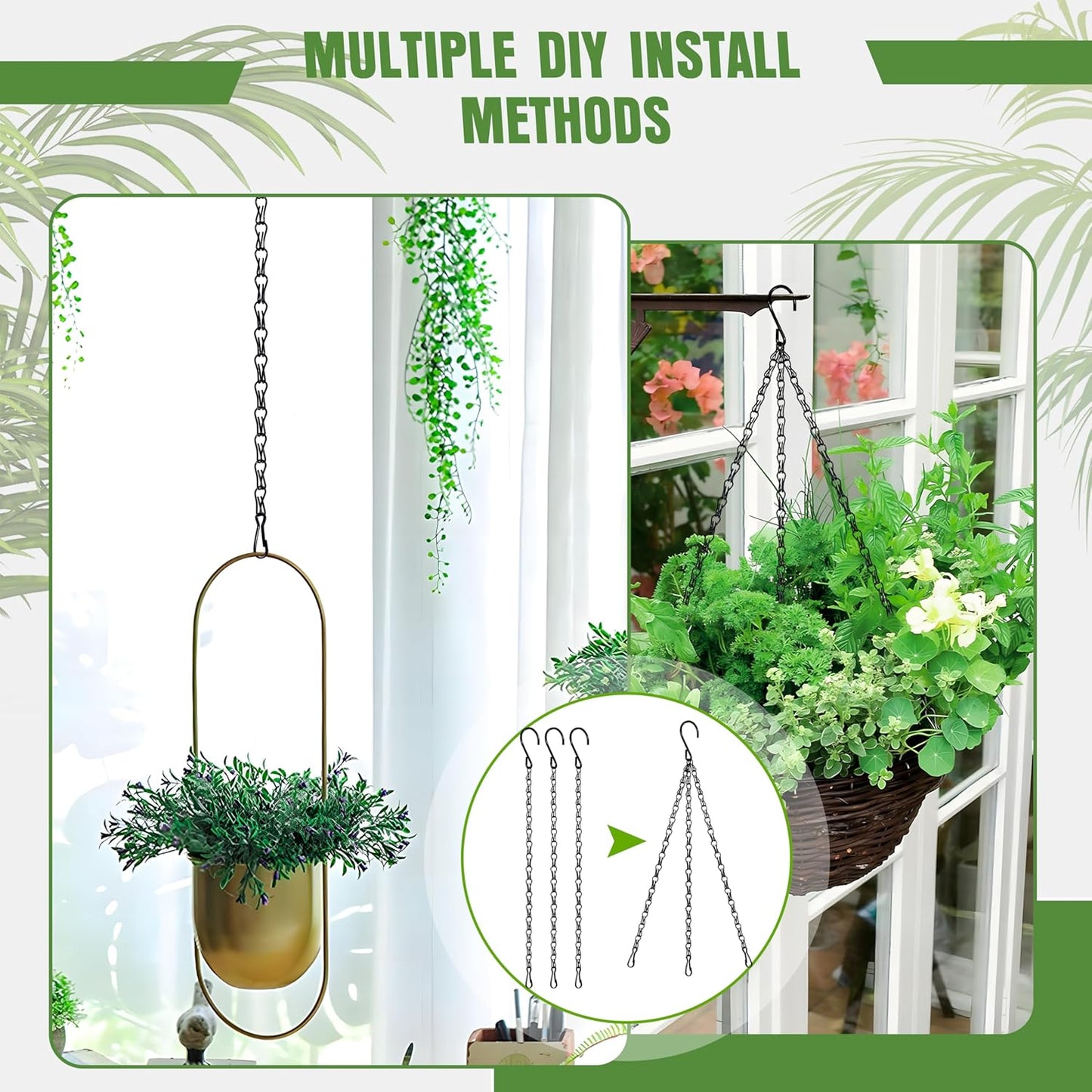 XDW-GIFTS 4-Pack 25.5 Inch Hanging Chain with Hooks for Hanging Bird F