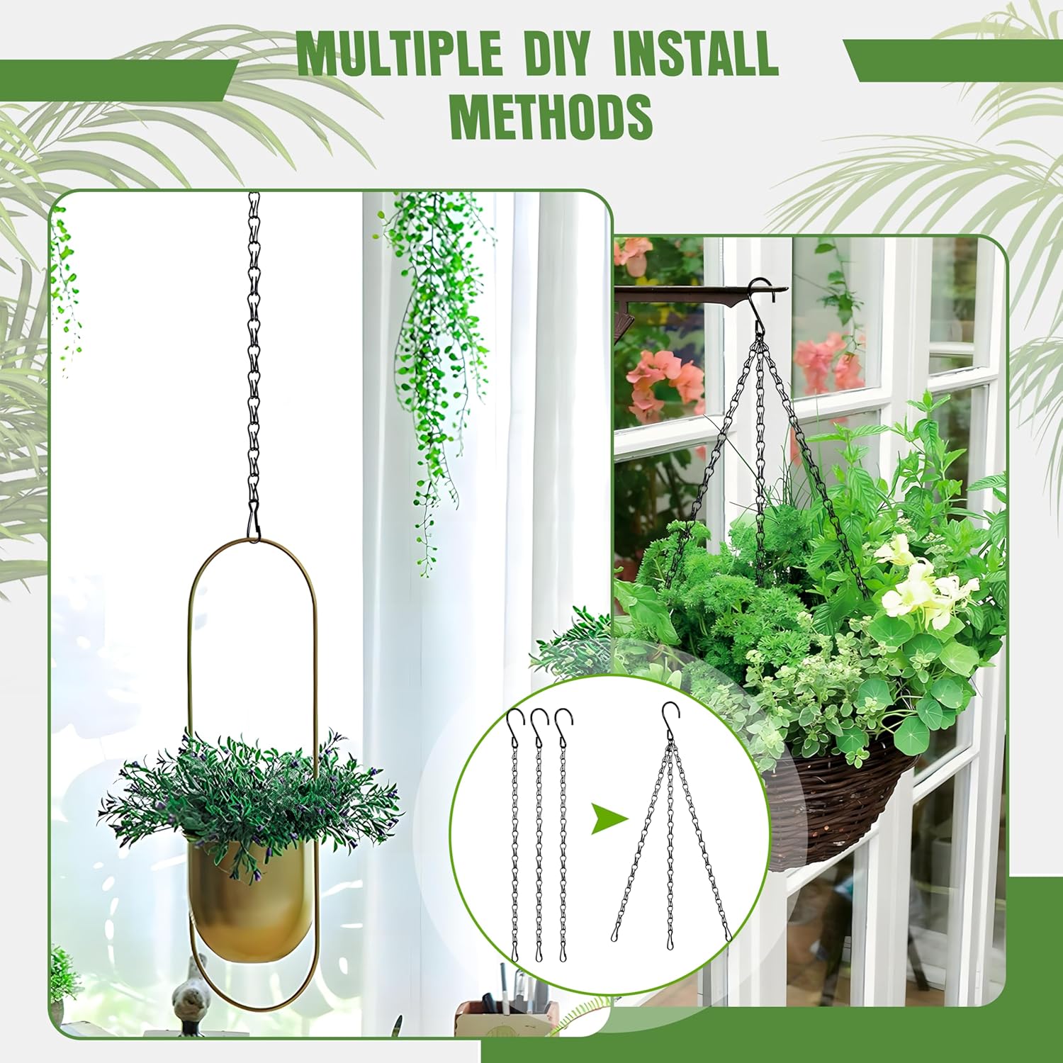 XDW-GIFTS 4-Pack 25.5 Inch Hanging Chain with Hooks for Hanging Bird F